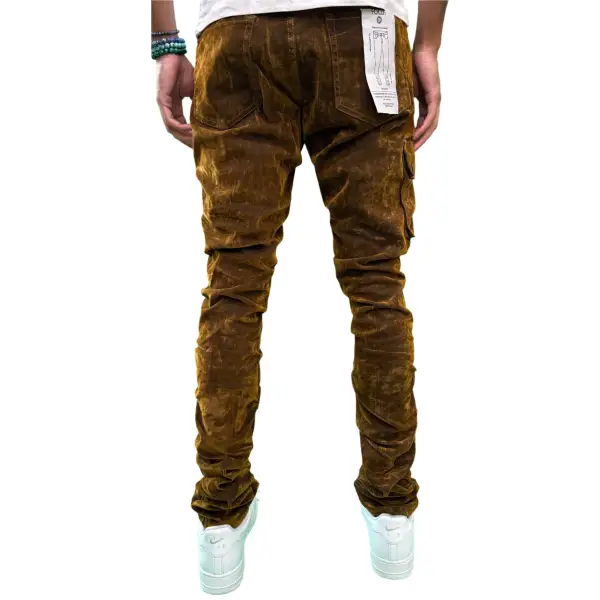 Focus velour cargo flare denim - DENIM