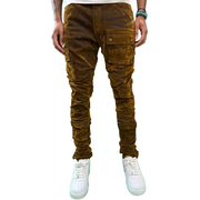 Focus velour cargo flare denim - DENIM