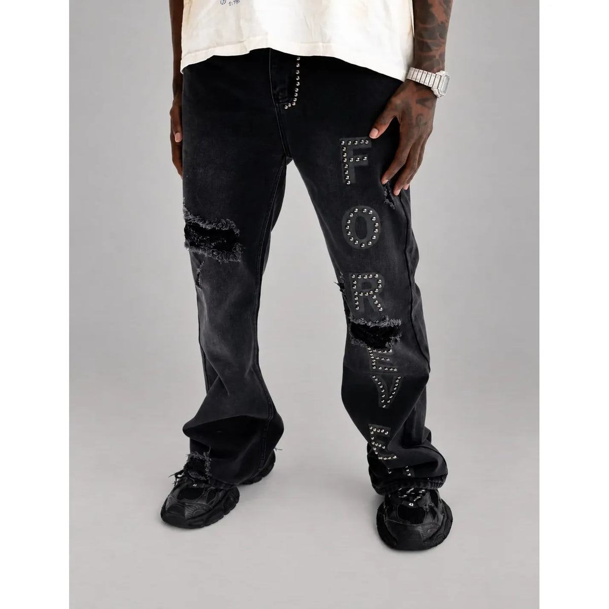 Forever hungry flared denim - DENIM - Cityswagusa.com