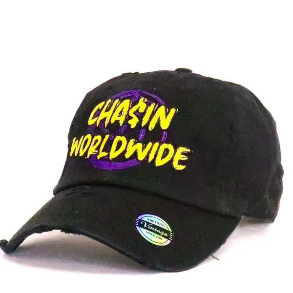 Fs chasin world wide dad hat - OSFA / BLACK - HATS