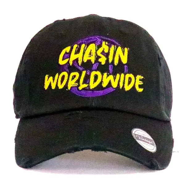 Fs chasin world wide dad hat - OSFA / BLACK - HATS