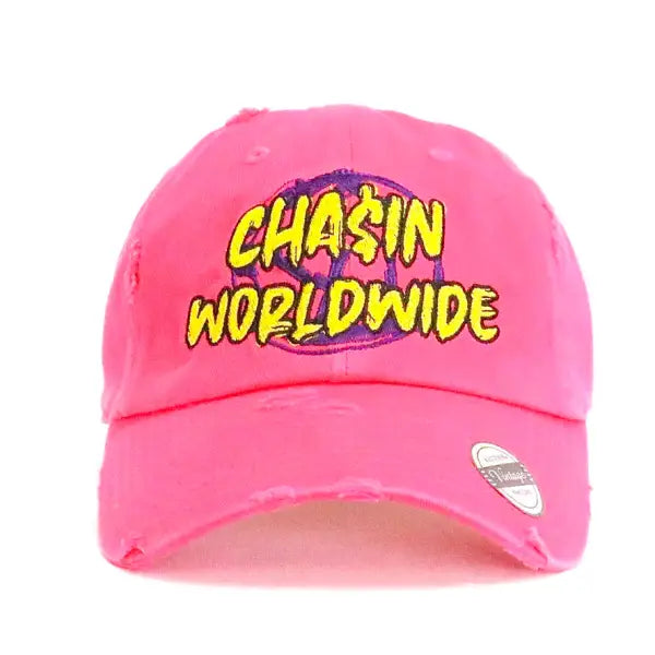 Fs chasin world wide dad hat - OSFA / PINK - HATS