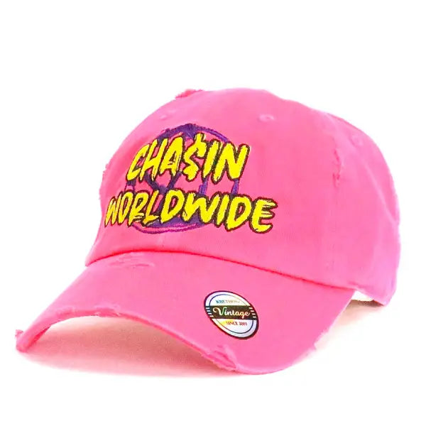 Fs chasin world wide dad hat - OSFA / PINK - HATS