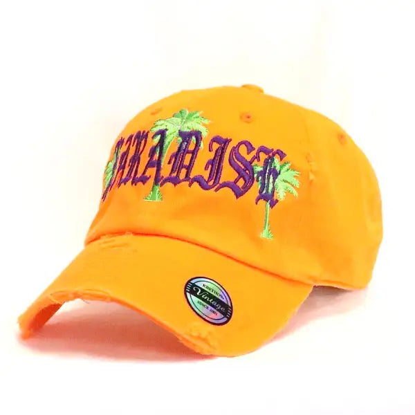 Fs paradise palm trees dad hat - OSFA / ORANGE - HATS