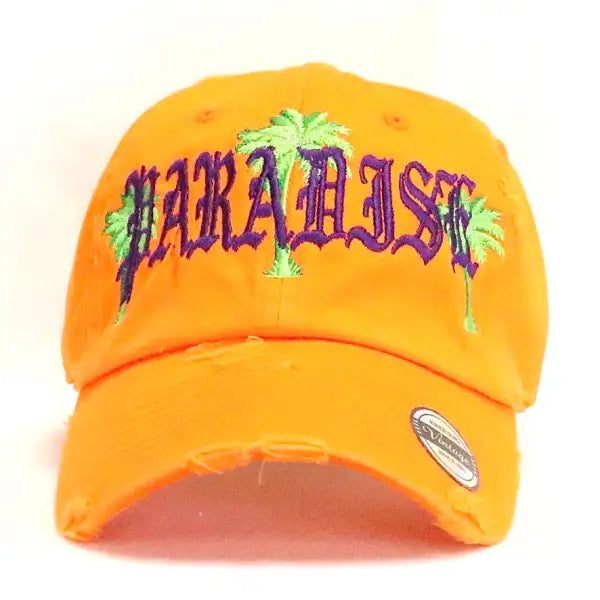 Fs paradise palm trees dad hat - OSFA / ORANGE - HATS