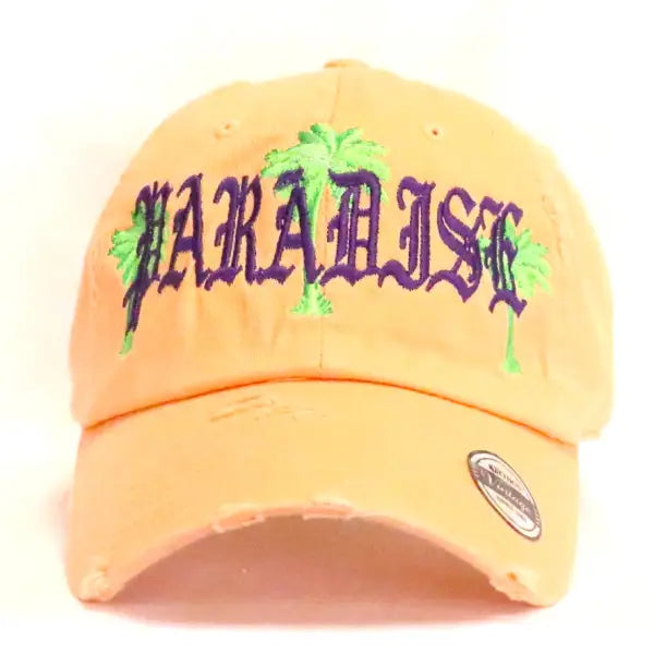 Fs paradise palm trees dad hat - OSFA / PEACH - HATS