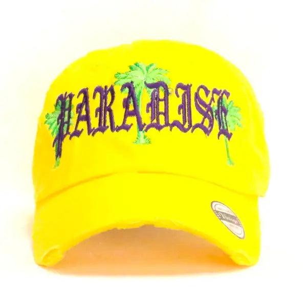 Fs paradise palm trees dad hat - OSFA / YELLOW - HATS