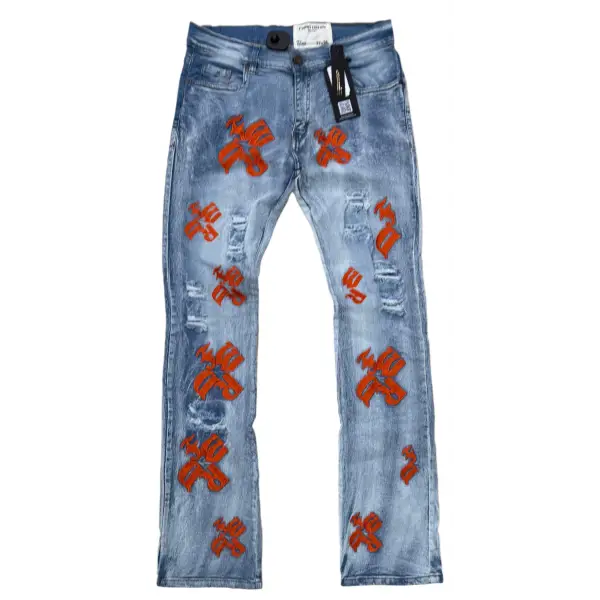 Fwrd embossed logo straight fit denim - DENIM