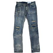 Fwrd knee ripped washed denim - DENIM