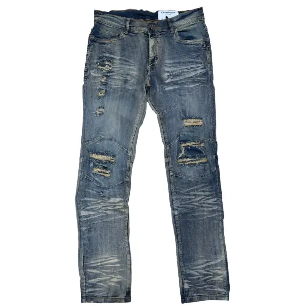 Fwrd knee ripped washed denim - DENIM