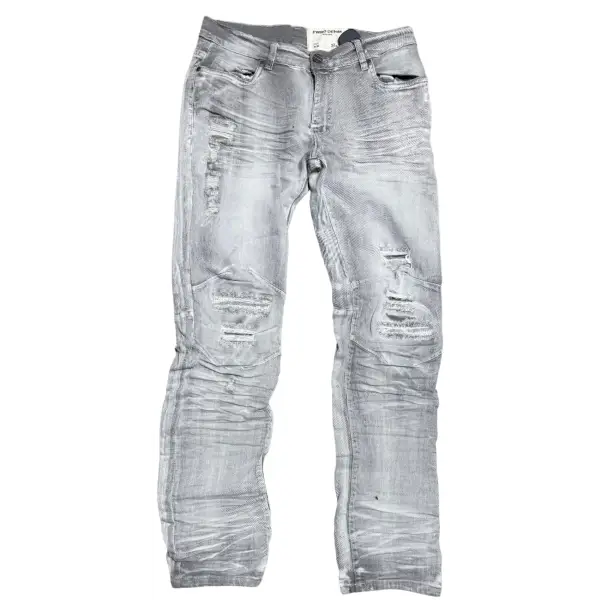 Fwrd knee ripped washed denim - DENIM