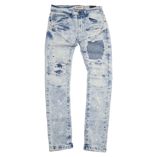 Fwrd ripped motocross denim - 36W/32L / LT.BLUE - DENIM