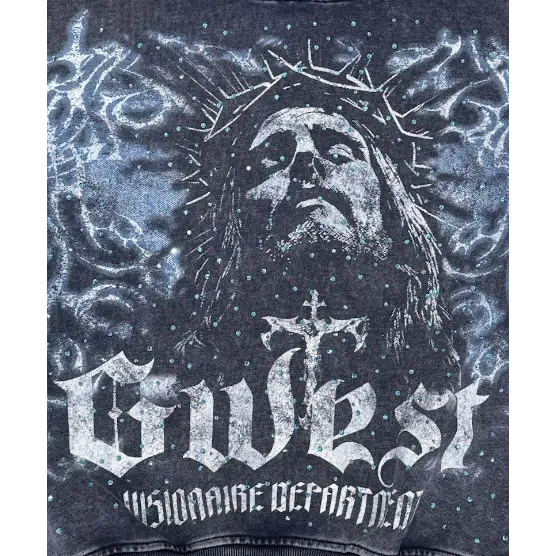 G west complicated rhinestone hoodie - HOODIE