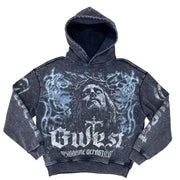 G west complicated rhinestone hoodie - SMALL / BLUE - HOODIE