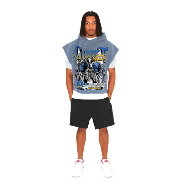 G-west eyes on me crop sleeveless hoodie - HOODIE