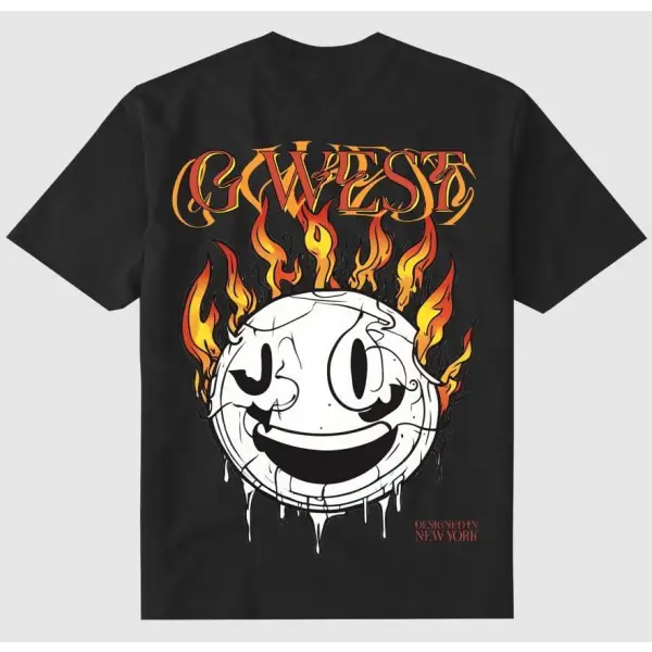 G-west fire smile lifestyle t-shirt - T-SHIRT