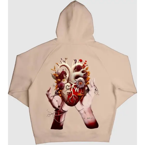 G-west flowers heart hoodie - HOODIE