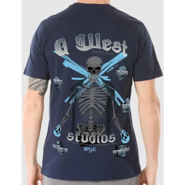 G-west unc skull t-shirt - T-SHIRT