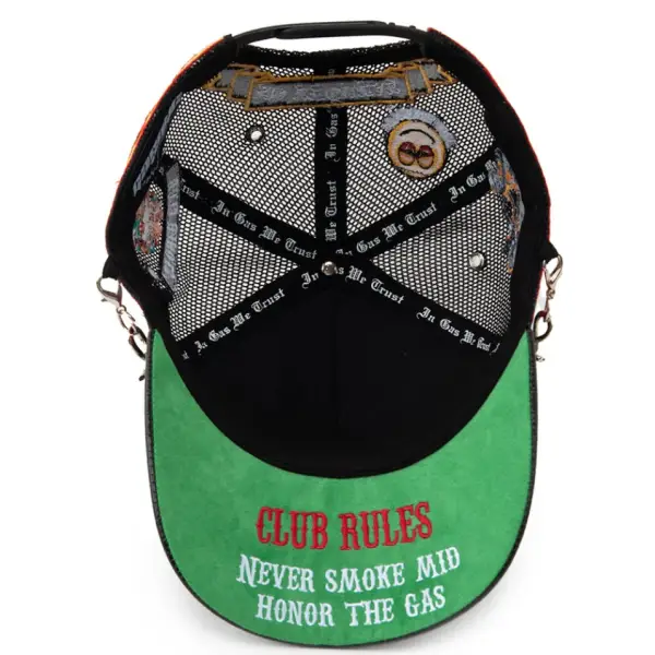 Gas eagle ghost rider trucker hat - OSFA / BLACK - HATS