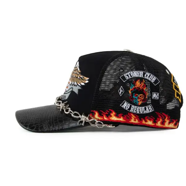 Gas eagle ghost rider trucker hat - OSFA / BLACK - HATS