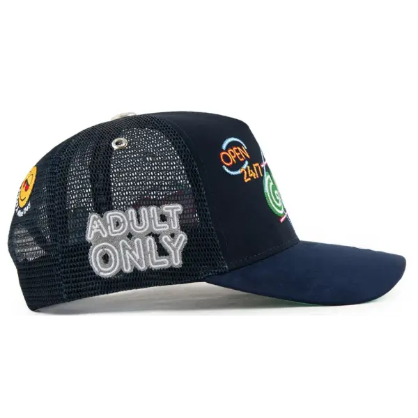 Gas open 24/7 trucker hat - OSFA / NAVY - HATS