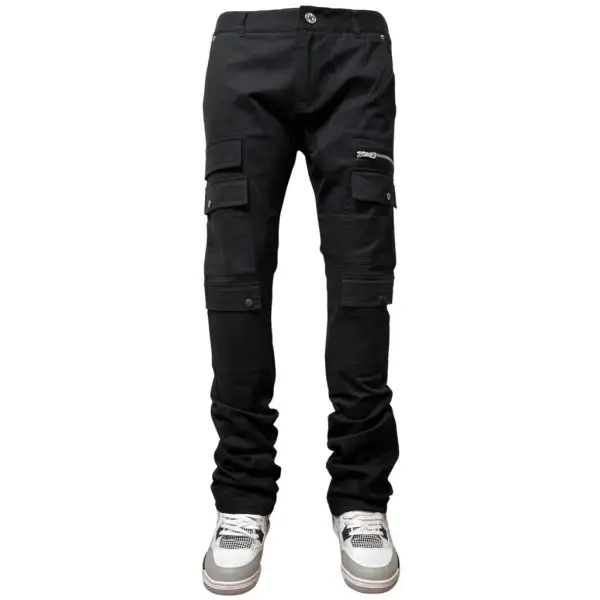 Genuine stacked cargos - DENIM