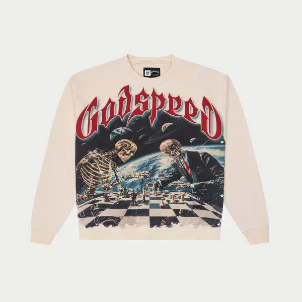 Godspeed checkmate crewneck sweatshirt - SMALL / CREAM - SWEATSHIRTS