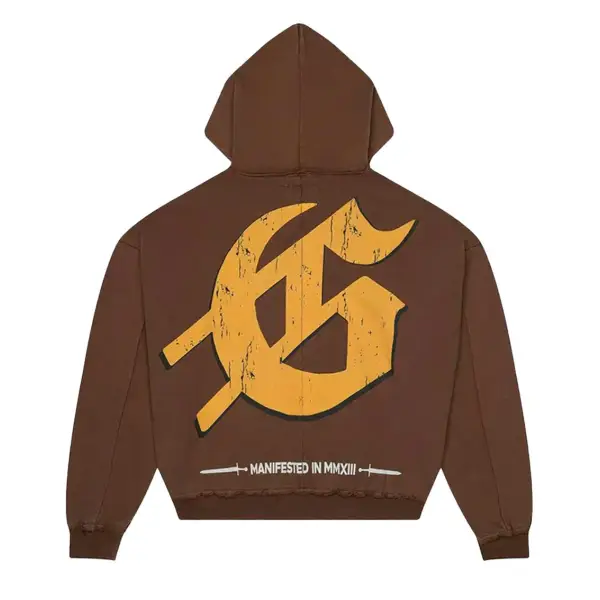 Godspeed chrome liberty zip up hoodie - MEDIUM / BROWN - HOODIE