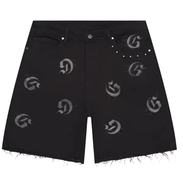 Godspeed leather patch denim short - SHORTS