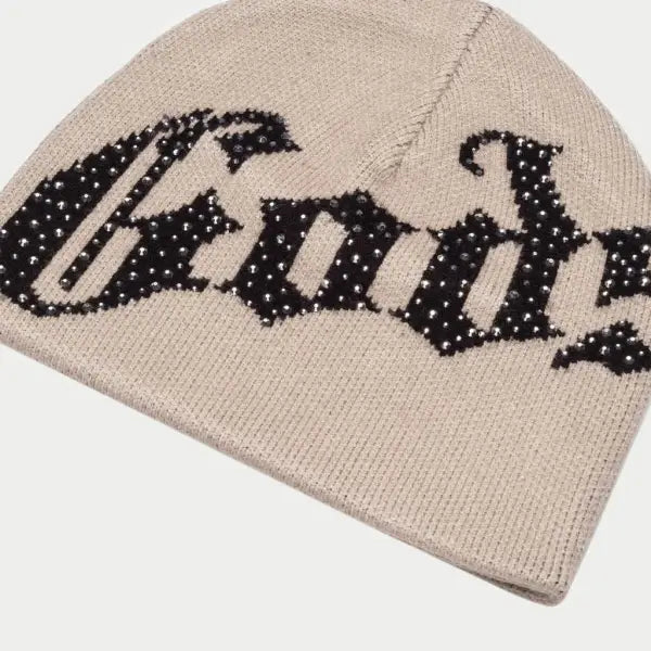 Godspeed og logo studded beanie - OSFA / TAN - HATS