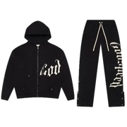 Godspeed og logo vvs rhinestone sweatsuit v2 - XS / BLACK - SWEATSUITS