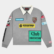 Godspeed racing club longsleeve quarter zip polo shirt - SMALL / DK.GRAY - SHIRT L/S
