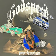 Godspeed skeleton,dog pins - ACCESSORIES