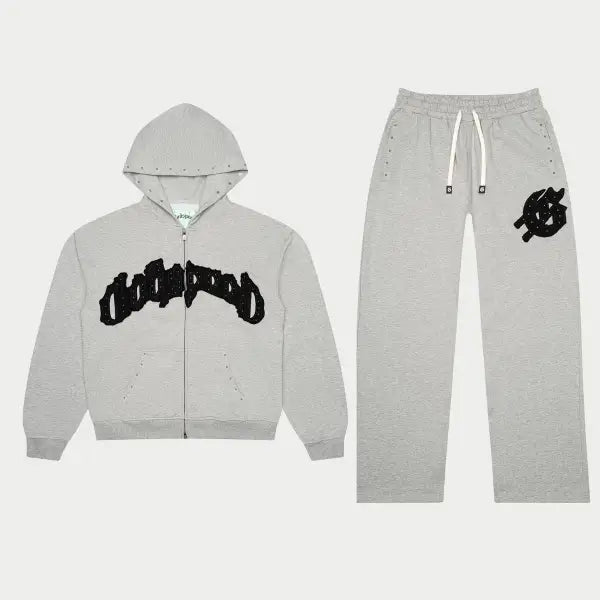 Godspeed symmetric studded sweat suit - SMALL / H.GRY - SWEATSUITS