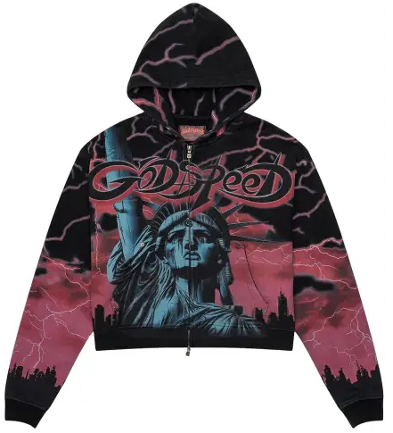 Godspeed voltage zip up hoodie - MEDIUM / RED - HOODIE