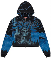 Godspeed voltage zip up hoodie - XS / BLUE - HOODIE