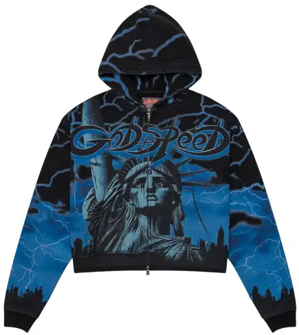 Godspeed voltage zip up hoodie - XS / BLUE - HOODIE