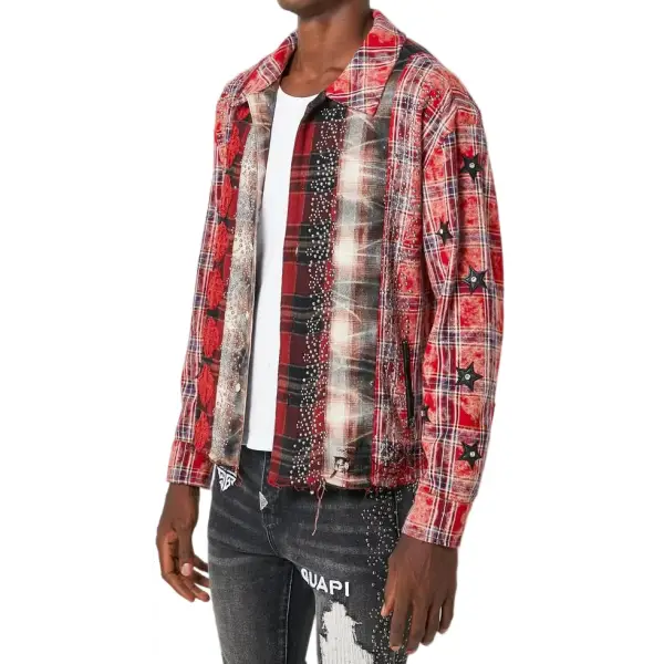 Guapi blood red patch flannel - SHIRT L/S