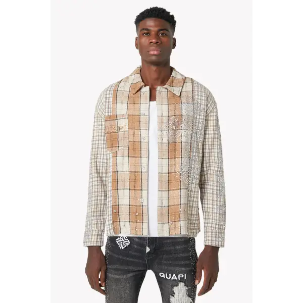 Guapi cross cream flannel - MEDIUM / CREAM - SHIRT L/S