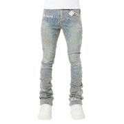 Guapi vintage blue distressed cross denim - 32W/34L / LT.BLUE - DENIM