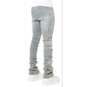 Guapi vintage blue distressed cross denim - DENIM