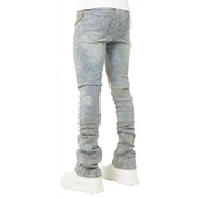 Guapi vintage blue distressed cross denim - DENIM