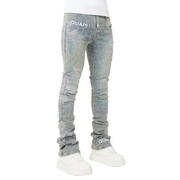 Guapi vintage blue distressed cross denim - DENIM