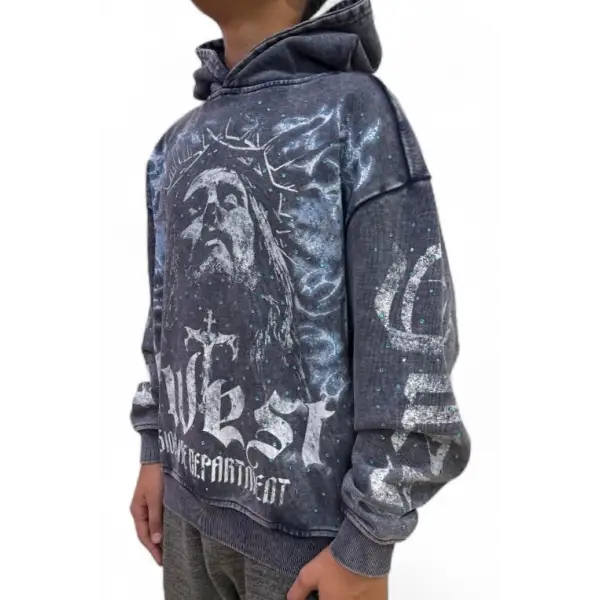 Gwest complicated rhinestone hoodie - HOODIE