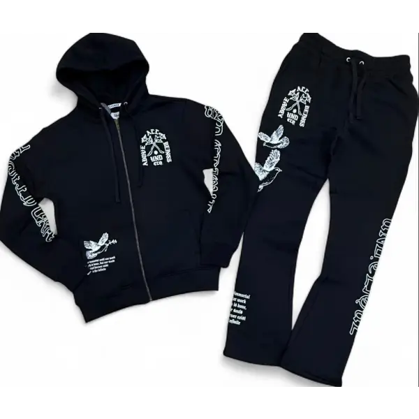 Highly undrtd above all beings stacked sweatsuit - SMALL / BLACK - SWEATSUITS