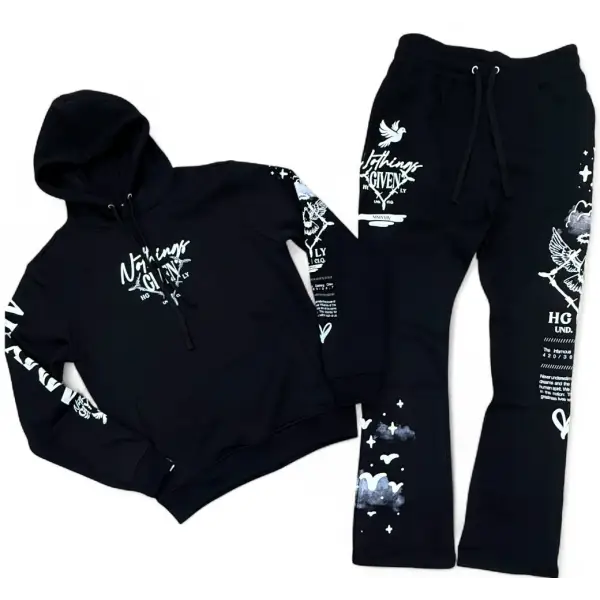 Highly undrtd nothings given stacked sweatsuit - SMALL / BLACK - SWEATSUITS