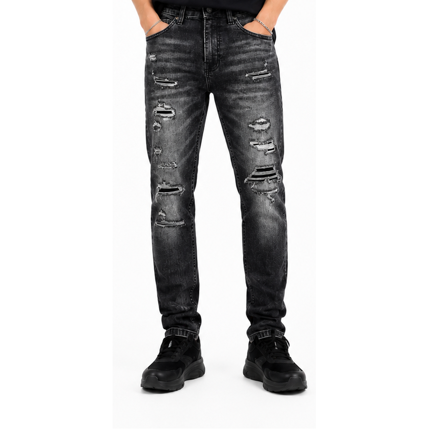 M.society slim straight fit rip and repair denim by M.SOCIETY