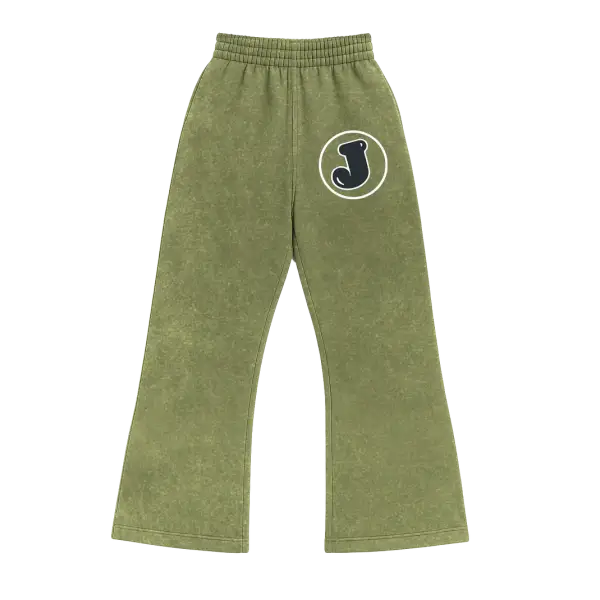 Jellybean baggy stacked sweatpants - LARGE / OLIVE - SWEAT PANT