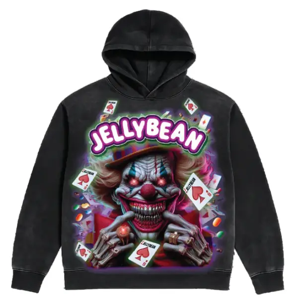 Jellybean circus joker hoodie - XS / BLACK - HOODIE