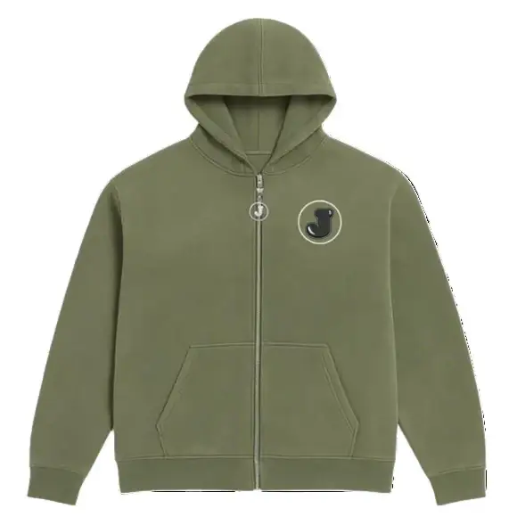 Jellybean tribal lady zip up hoodie - LARGE / OLIVE - HOODIE